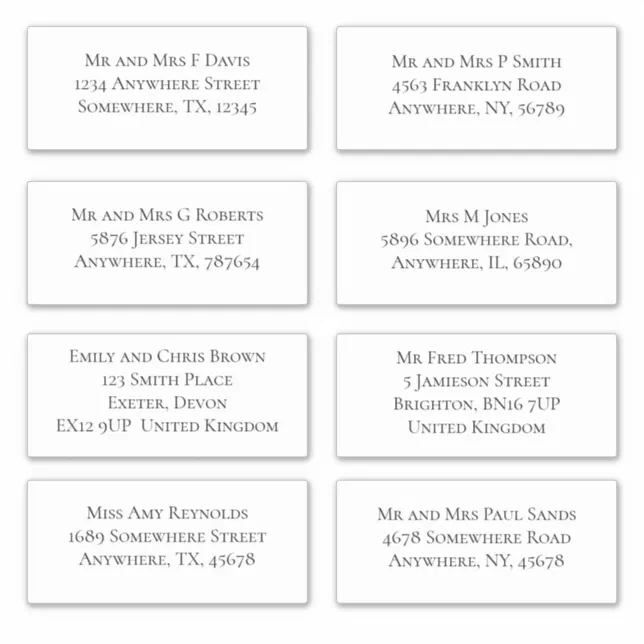 Elegant Individual Guest Name and Address Shipping Sticker | Zazzle