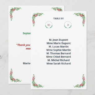 Elegant Individual Table Plan Invitation