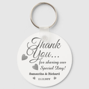 Elegant Inexpensive Silver Wedding Thank You Favor Keychain