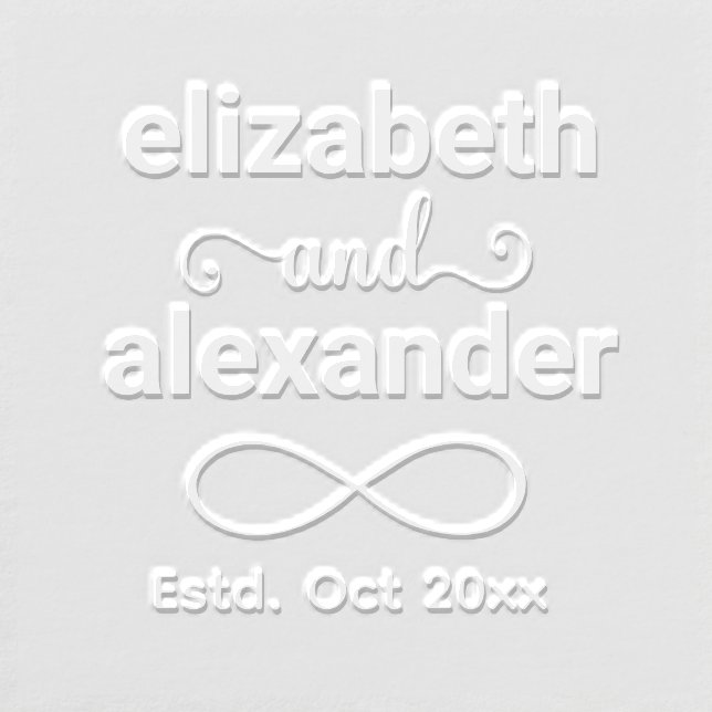 Elegant Infinity Typography Wedding Monogram Embosser (Design)