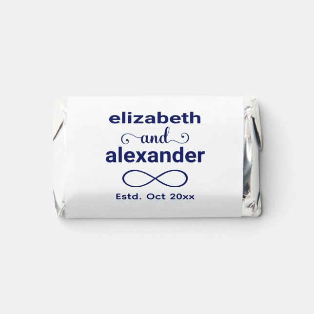 Elegant Infinity Typography Wedding Monogram Hershey's Miniatures (Front)
