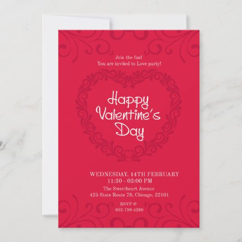 Elegant Infusion in Curved Red Line Love Soiree  Invitation