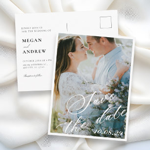 Elegant inimalist wedding postcard