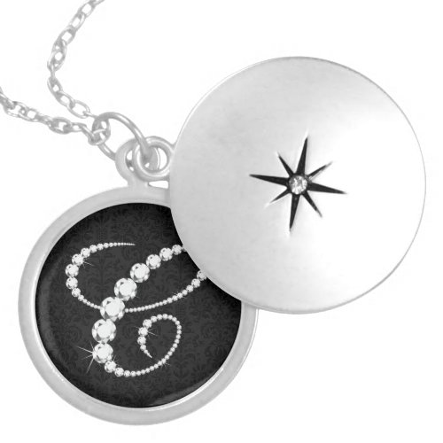 Elegant Initial C Sparkling Diamonds Monogram Silver Plated Necklace