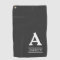 Elegant Initial Letter and Name Gray Golf Towel