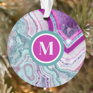 Elegant Initial Monogram Christmas Ornament