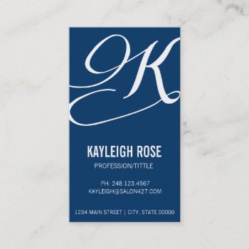 Elegant Initial Script | Business Cards by Studio427 at Zazzle