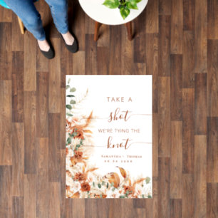 Elegant Initial Script Modern Calligraphy Wedding Floor Decals