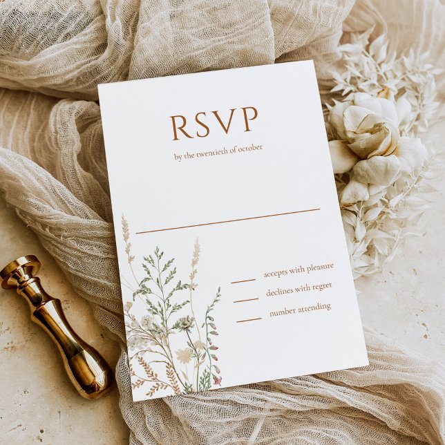 Elegant Initial Script Monogram Black Wedding RSVP Card (Creator Uploaded)