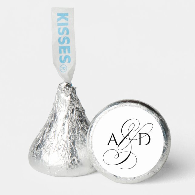 Elegant Initial Script Monogram Classic Wedding Hershey®'s Kisses® (Front)
