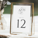 Elegant Initial Script Monogram Classic Wedding Table Number<br><div class="desc">Elegant Initials Monogram Classic Wedding table number features beautifully classic typography paired with an elegant script ampersand.</div>