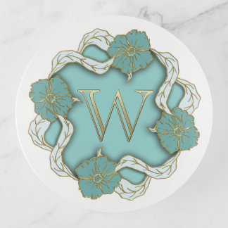 Elegant Initial W With Flowers Trinket Tray