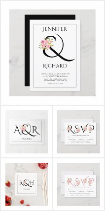 Elegant initials and ampersand wedding