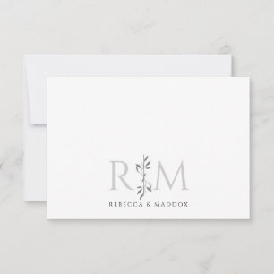 Elegant Initials Botanical Monogram Couple  Note Card