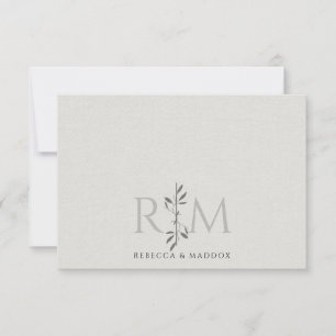 Elegant Initials Botanical Monogram Couple  Note Card