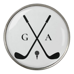 Elegant Initials Custom Golf Gift- Modern Monogram Ball Marker