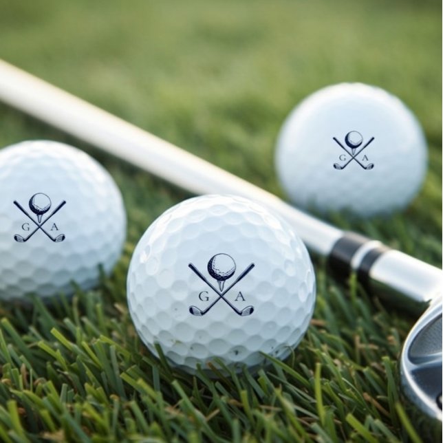 Elegant Initials Custom Golf Gift- Modern Monogram Balls (Creator Uploaded)