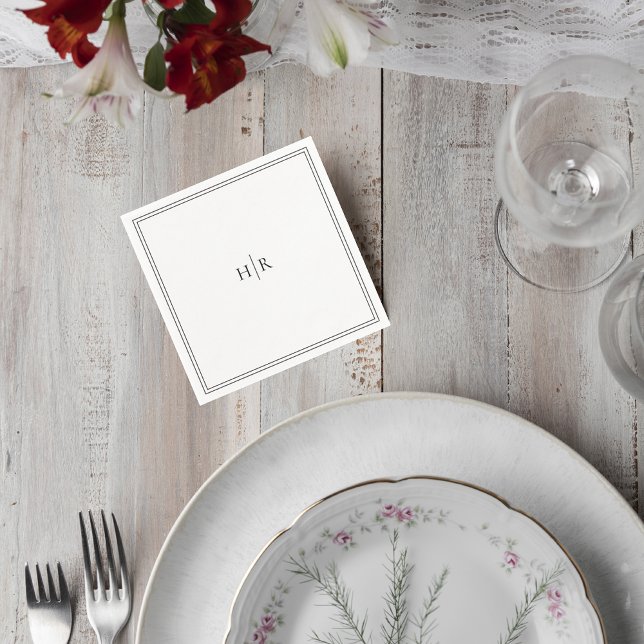 Elegant Initials Modern Wedding Napkin (Creator Uploaded)