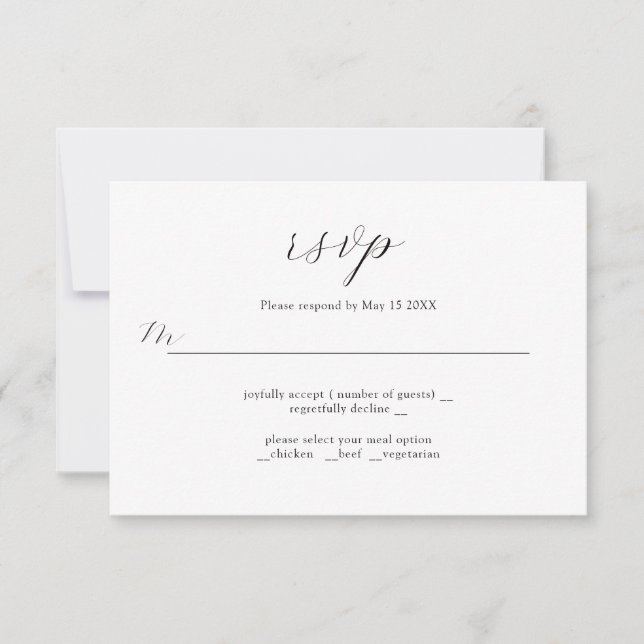 Elegant Initials Refined Wedding Design RSVP Card (Front)