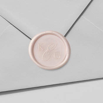 Elegant Initials Simple Personalized Wedding Wax Seal Sticker by LeaDelaverisDesign at Zazzle