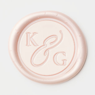 Elegant initials simple wedding monogram ampersand wax seal sticker