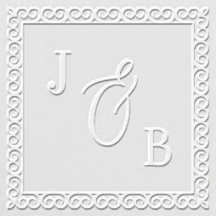 Elegant Initials Square Wedding Embosser
