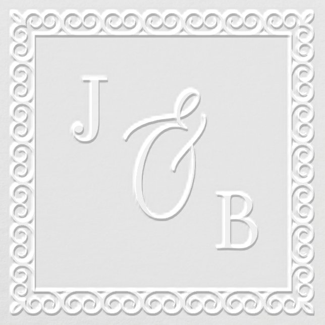 Elegant Initials Square Wedding Embosser (Design)