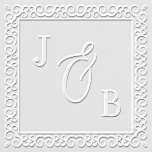 Elegant Initials Square Wedding Embosser