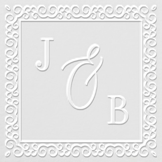 Elegant Initials Square Wedding Embosser (Design)