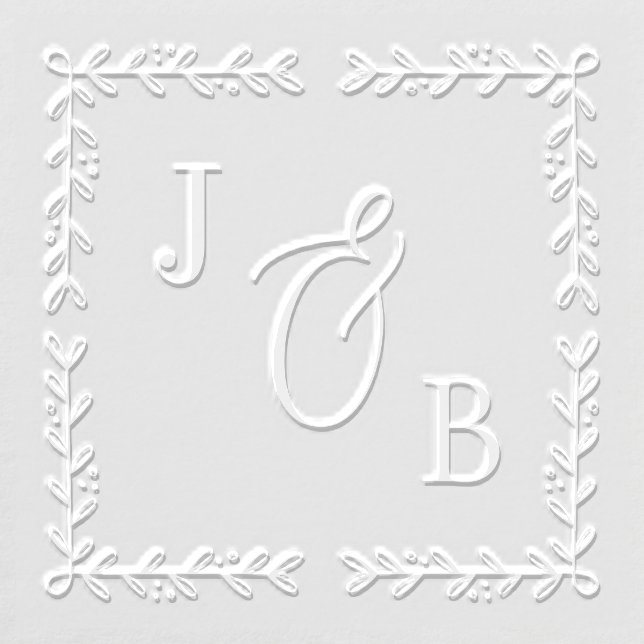 Elegant Initials Square Wedding Embosser (Design)