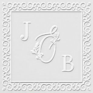 Elegant Initials Square Wedding Embosser