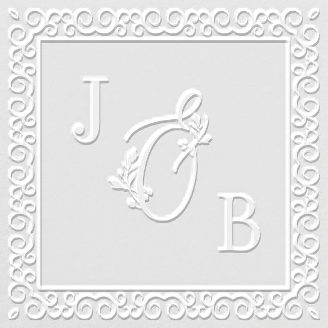 Elegant Initials Square Wedding Embosser (Design)