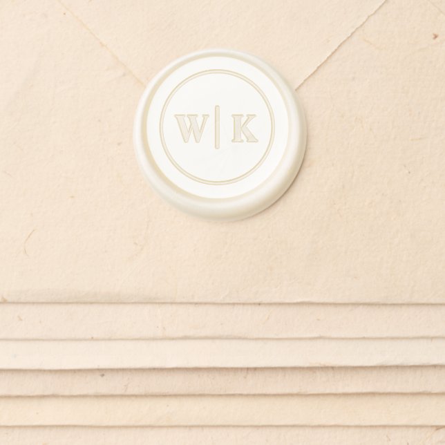 Elegant Initials Wedding Envelope Wax Seal Sticker (Front)