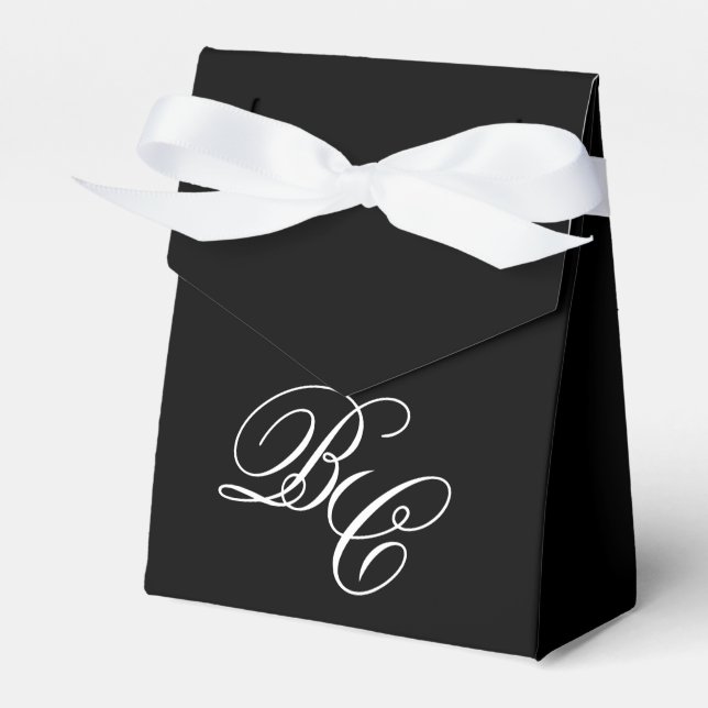 Elegant Initials wedding favor box (Front Side)