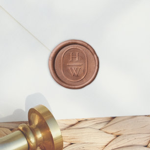 Elegant Initials Wedding Monogram Oval Wax Seal Stamp