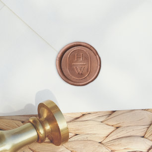 Elegant Initials Wedding Monogram Oval Wax Seal Stamp