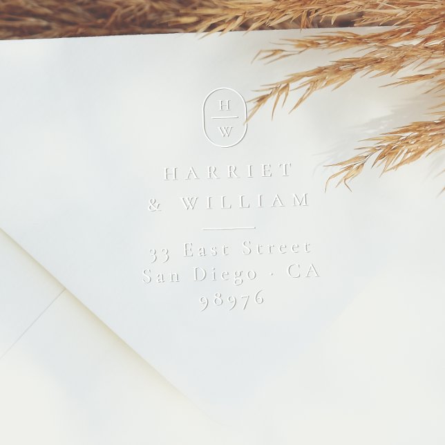 Elegant Initials Wedding Monogram Return Address  Embosser (Embosser Mock-up)