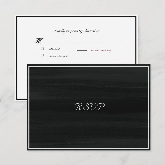 Elegant Ink Wash RSVP Card (Front/Back)