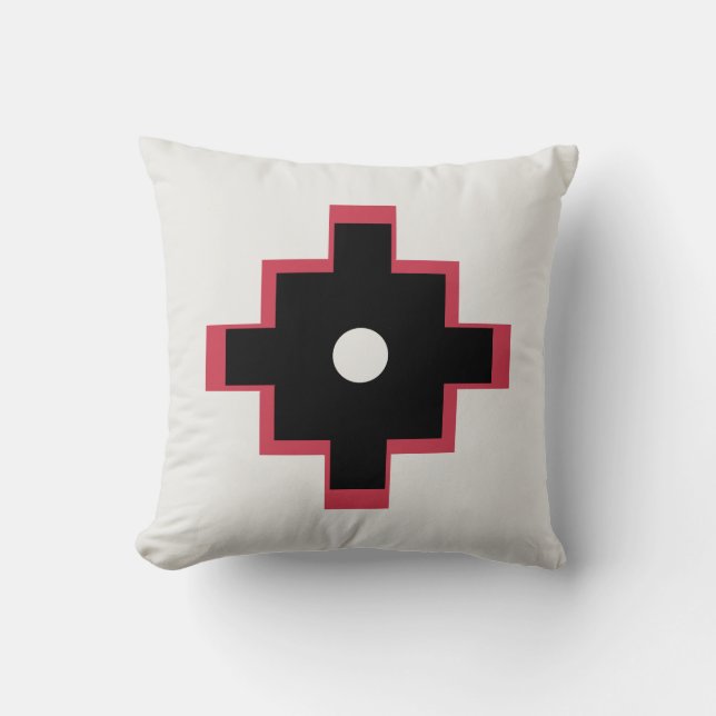 Elegant Inka Cross Geometric Design Throw Pillow (Front)