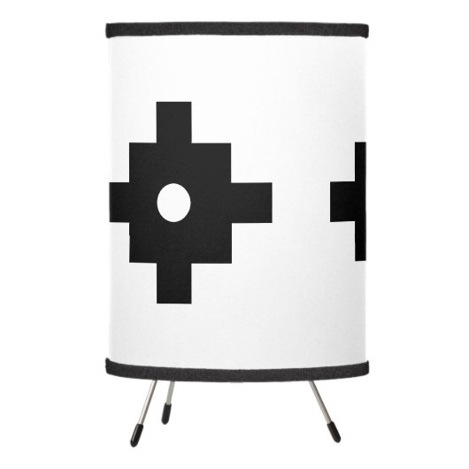 Elegant Inka Geometric Pattern Tripod Lamp (Left)