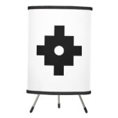 Elegant Inka Geometric Pattern Tripod Lamp (Front)