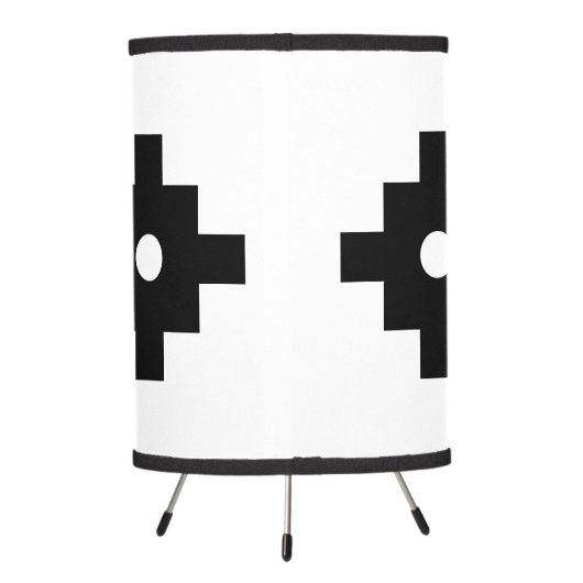 Elegant Inka Geometric Pattern Tripod Lamp (Back)