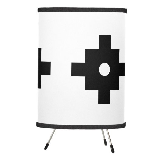Elegant Inka Geometric Pattern Tripod Lamp (Right)