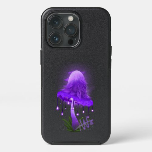 Elegant Inky Cap Glowing Purple Mushroom iPhone 13 Pro Case