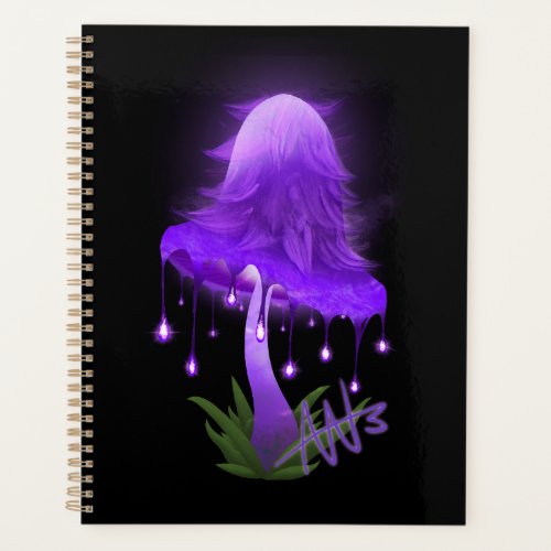 Elegant Inky Cap Glowing Purple Mushroom Planner