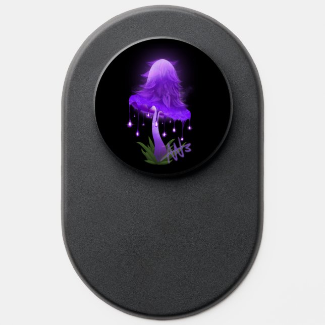 Elegant Inky Cap Glowing Purple Mushroom PopSocket (Popsocket)