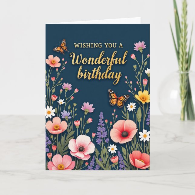 Elegant Insect Birthday Card (Front)
