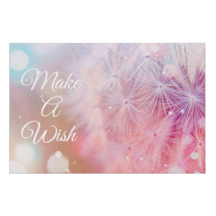 Elegant Inspirational Dandelion Make A Wish Faux Canvas Print