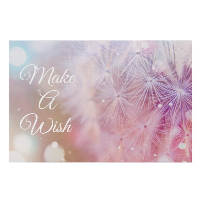 Elegant Inspirational Dandelion Make A Wish Faux Canvas Print (Front)