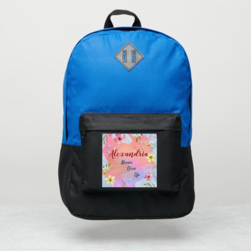 Elegant Inspired Flowers Watercolor Floral Custom Port Authority Backpack